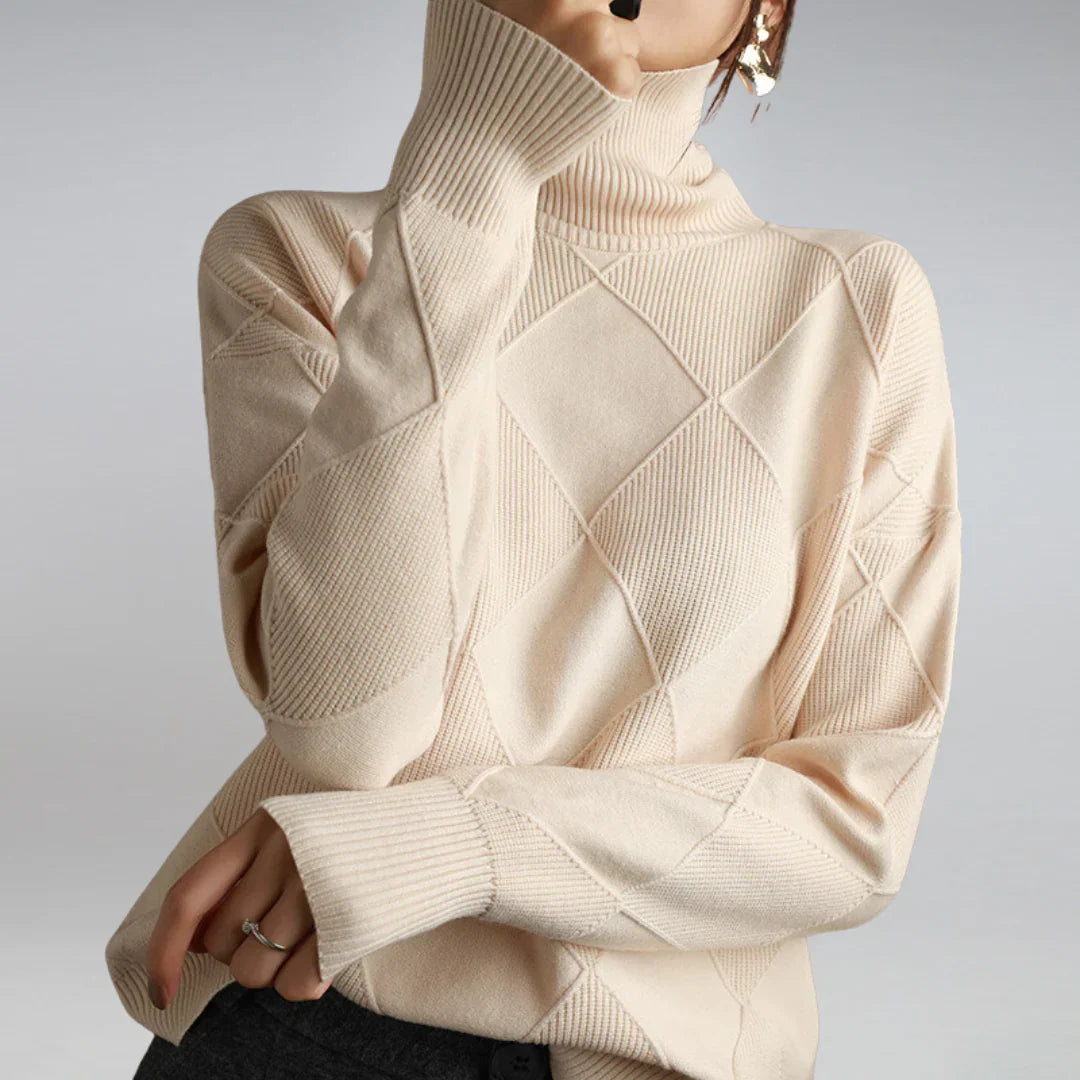 Women's Soft Knitted Turtleneck Sweater with Classic Style