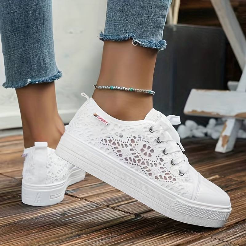 Women's Stylish and Breathable Lace Sneakers-The Yellow Prime