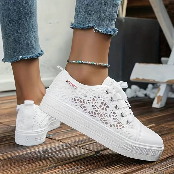 Women's Stylish and Breathable Lace Sneakers-The Yellow Prime