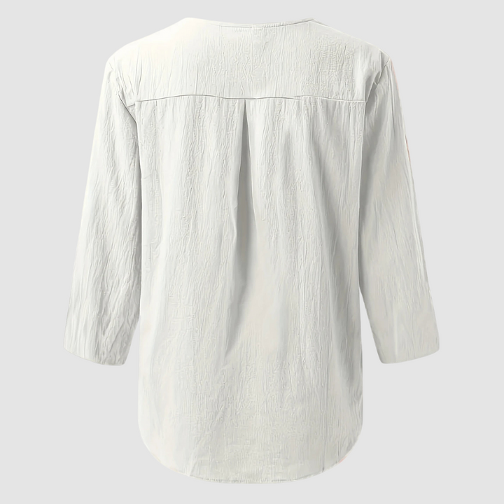 Melisa | Women's Casual Cotton and Linen Blouse-The Yellow Prime