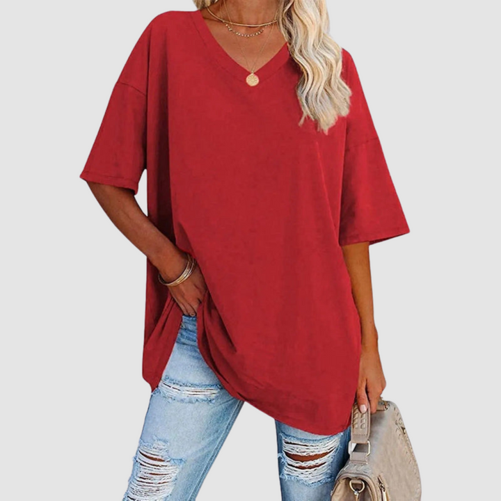 Women's Elegant V-neck T-Shirt-The Yellow Prime