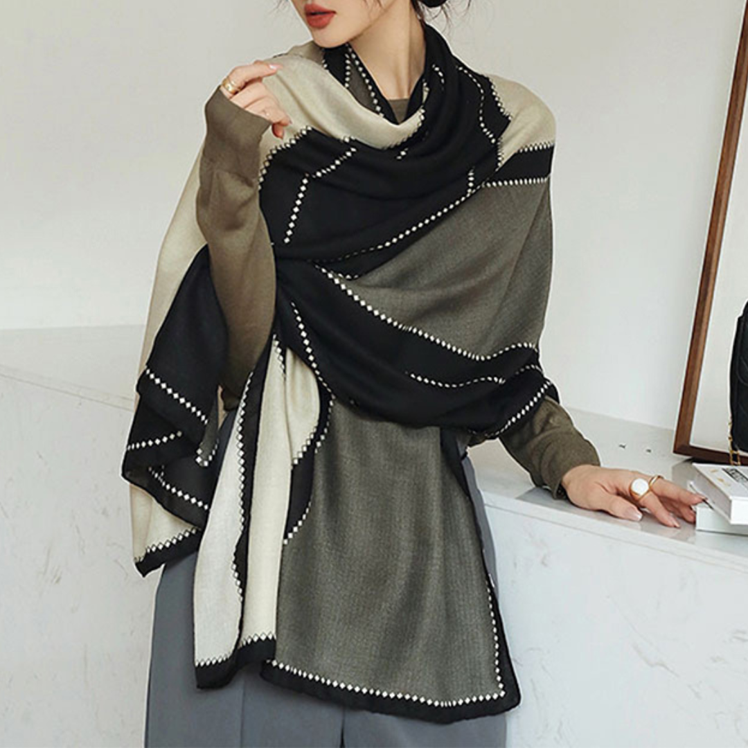 Women's Lightweight Rectangular Shawl - Cotton Viscose Fashion Accessory-The Yellow Prime