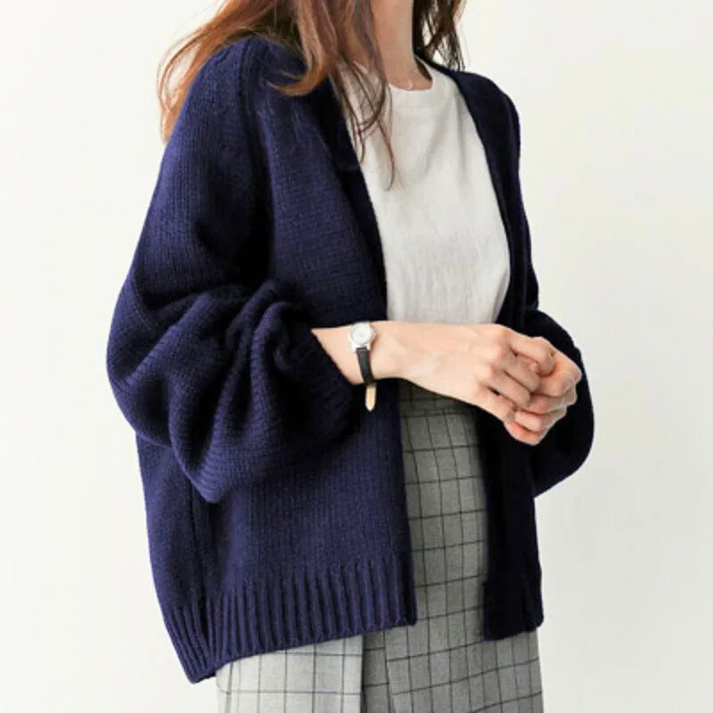 Women's Drop-Shoulder Knit Cardigan-The Yellow Prime