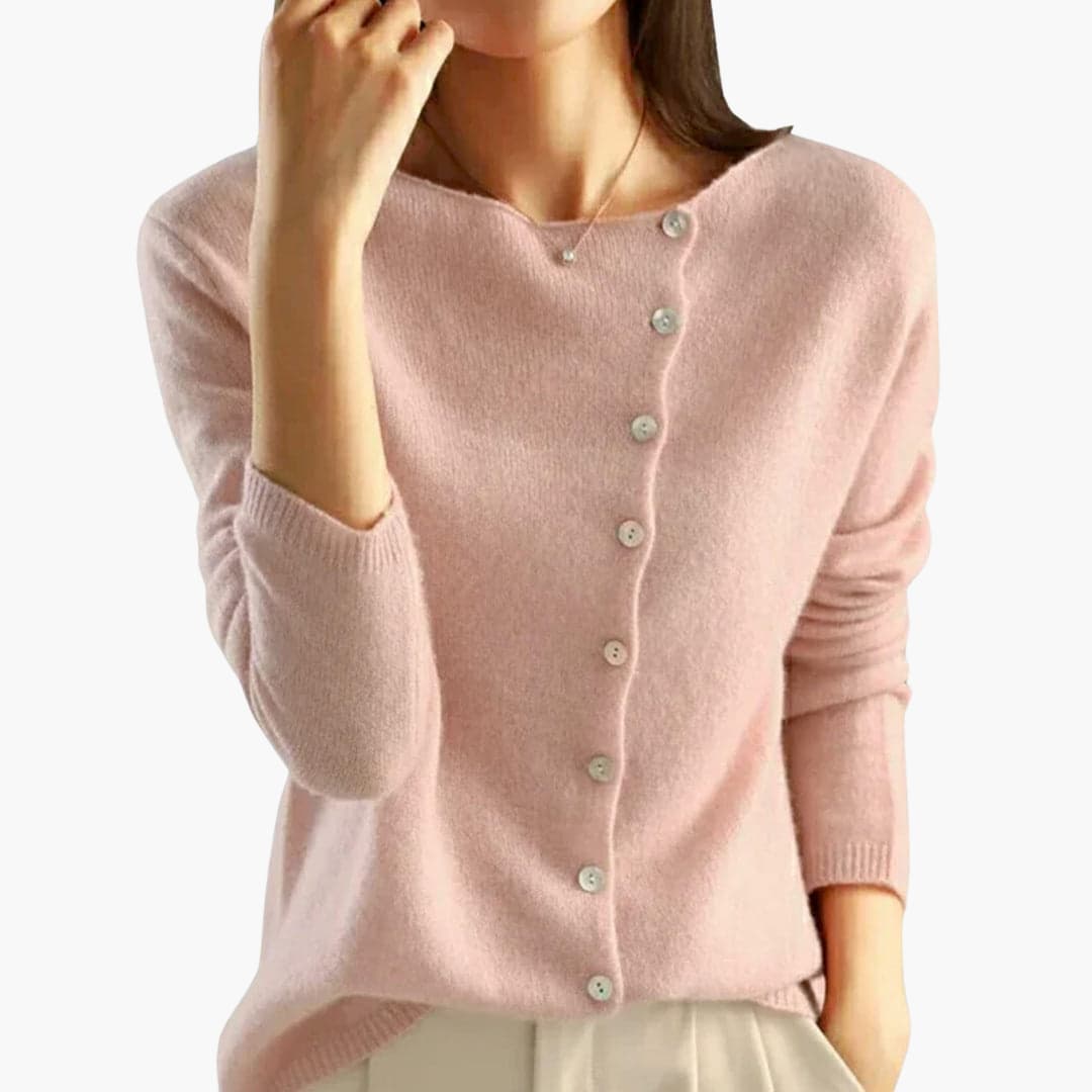Cárdigan elegante de manga larga con botones para mujer - ajuste cómodo