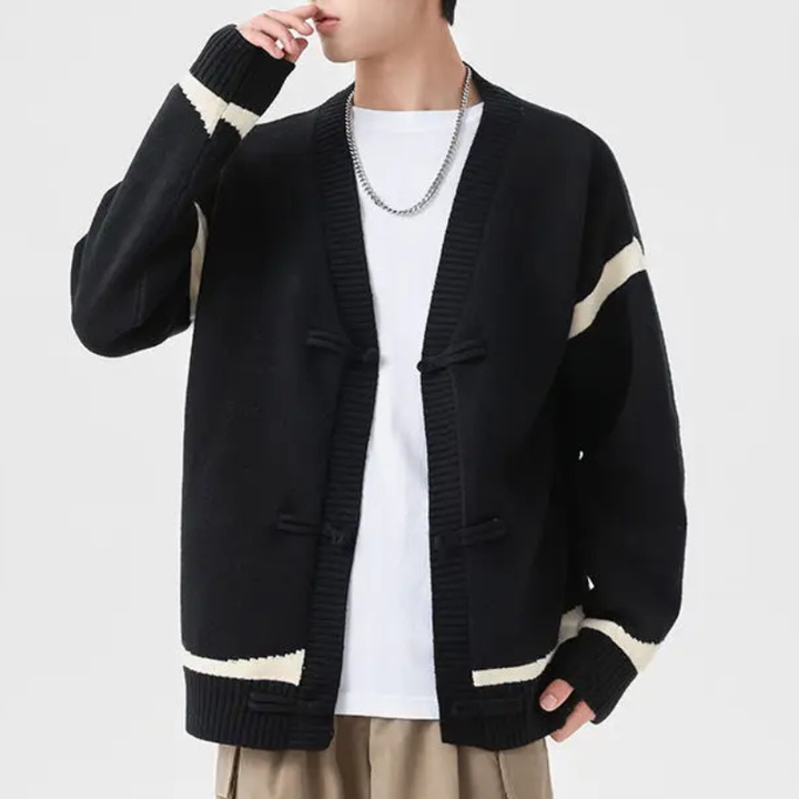 Men's Toggle Knit Cardigan-The Yellow Prime
