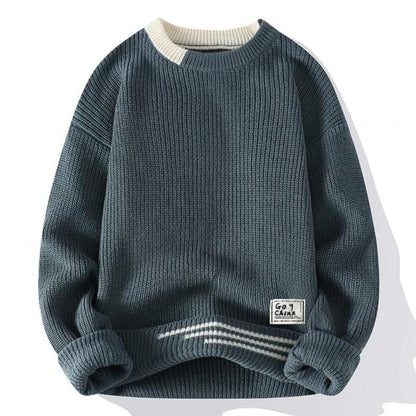 Pull décontracté pour homme, en maille à col rond, chaud et casual