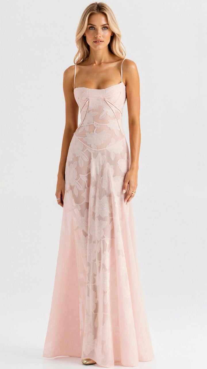 Luciana | Women's Elegant Wedding Guest Maxi Dress-The Yellow Prime