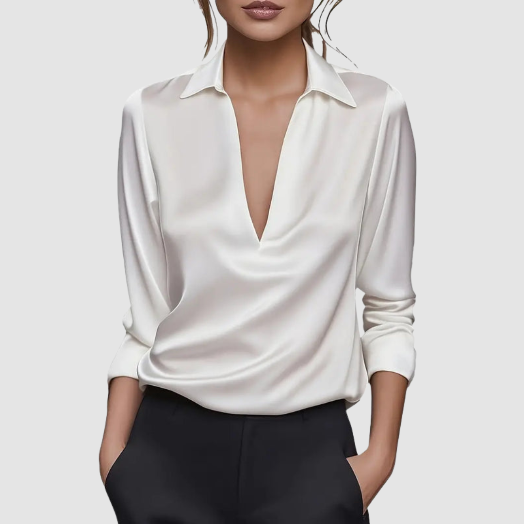 Astrid | Women's Elegant Satin Blouse-The Yellow Prime