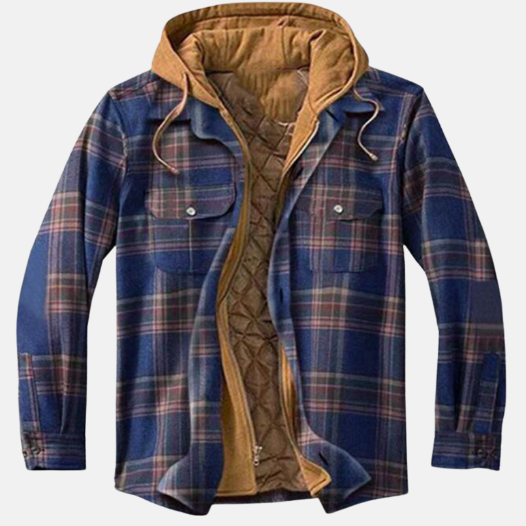 Chemise-veste matelassée en flanelle pour homme
