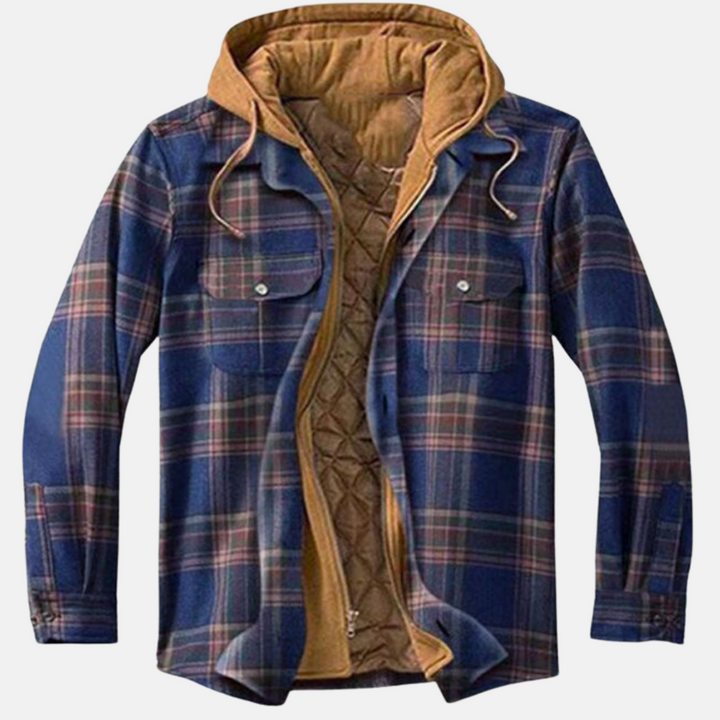 Chemise-veste matelassée en flanelle pour homme