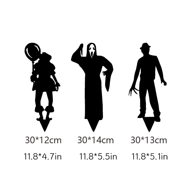 Kovový zahradní zápich Stínový vrhač padoucha na Halloween s projekcí reflektorem