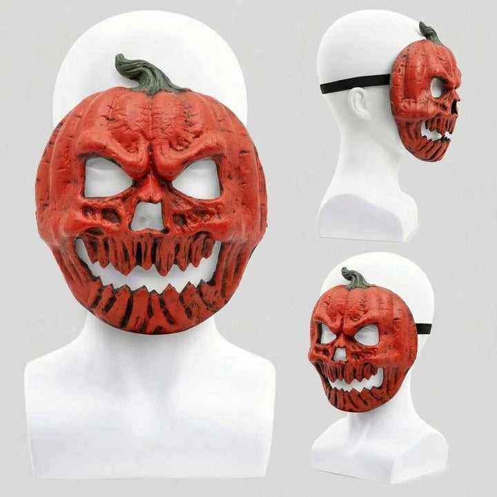 Griezelig Halloween-masker met pompoen en schedel