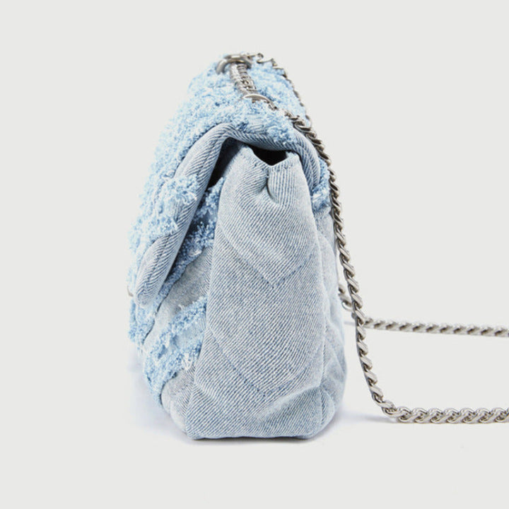 Elegant Light Blue Denim Shoulder Bag for Women-The Yellow Prime