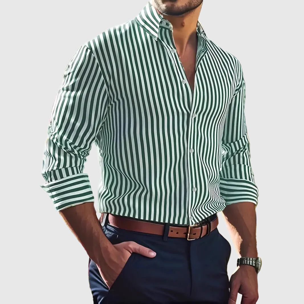 Mariusz | Men's Striped Long Sleeve Dress Shirt