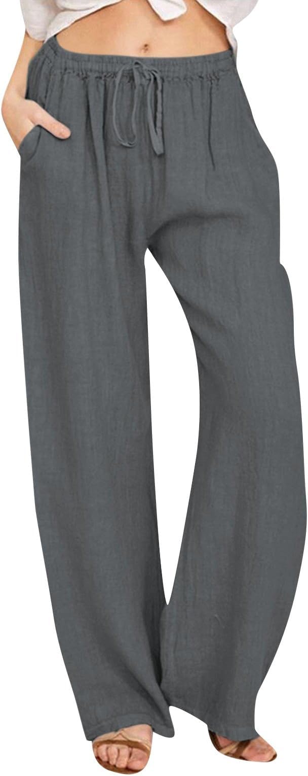 Women's Relaxed Fit Drawstring Casual Pants-The Yellow Prime
