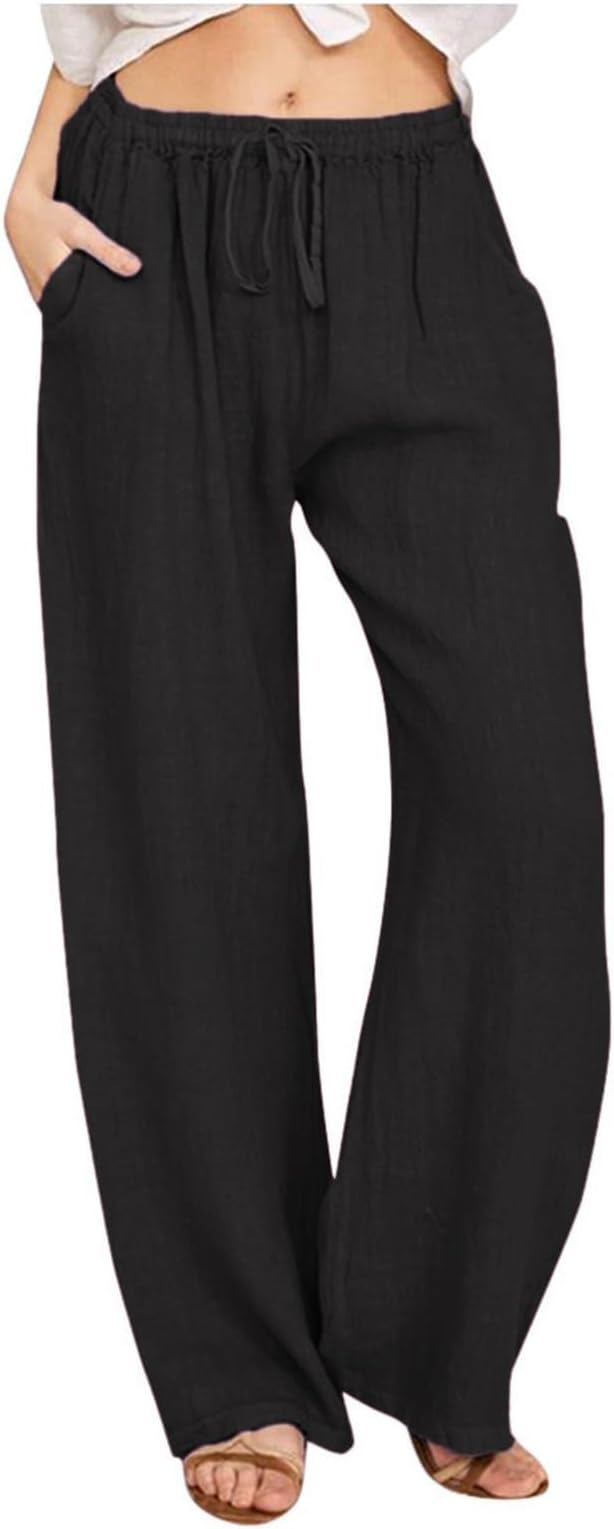 Women's Relaxed Fit Drawstring Casual Pants-The Yellow Prime