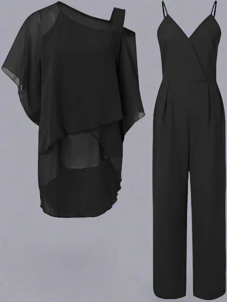 Women's Elegant Chiffon Outfit for Special Occasions-The Yellow Prime