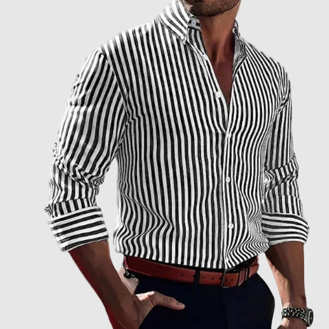 Mariusz | Men's Striped Long Sleeve Dress Shirt