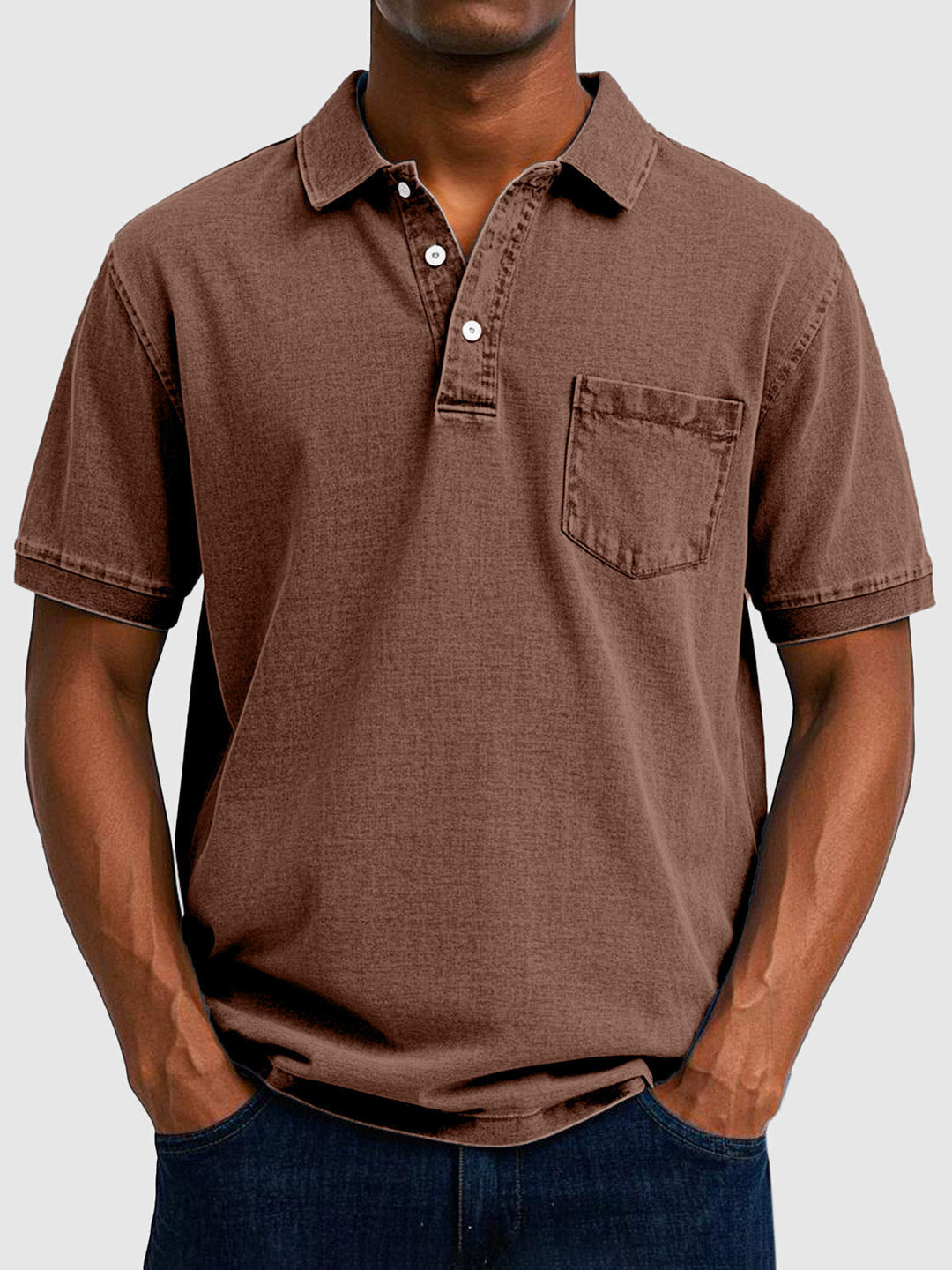 Kenneth | Men's Cotton Denim Short Sleeve Polo Shirt
