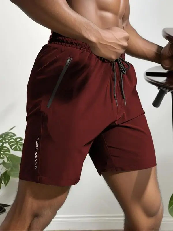 Men's High Waist Letter Print Summer Shorts-The Yellow Prime