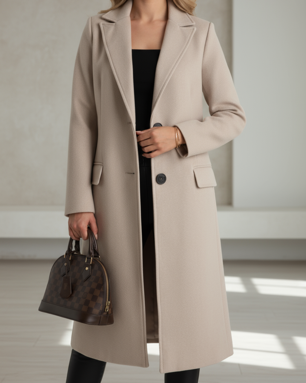 Anastacia | Women's Elegant Long Coat-The Yellow Prime