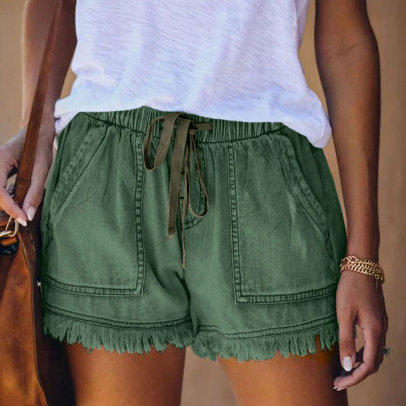 Liza | Women's Elegant High-Waisted Denim Shorts for Summer-The Yellow Prime