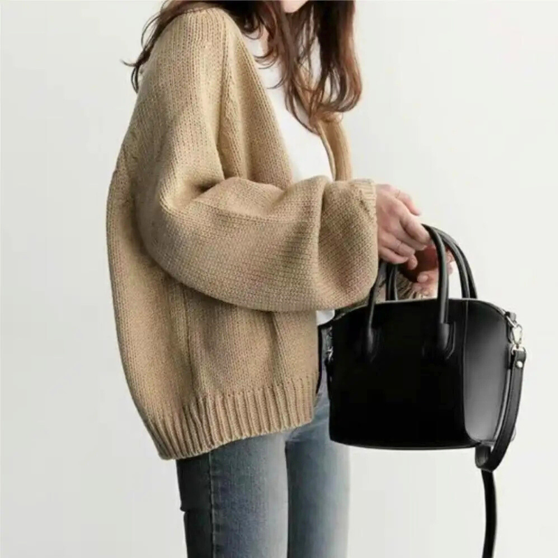 Women's Drop-Shoulder Knit Cardigan-The Yellow Prime
