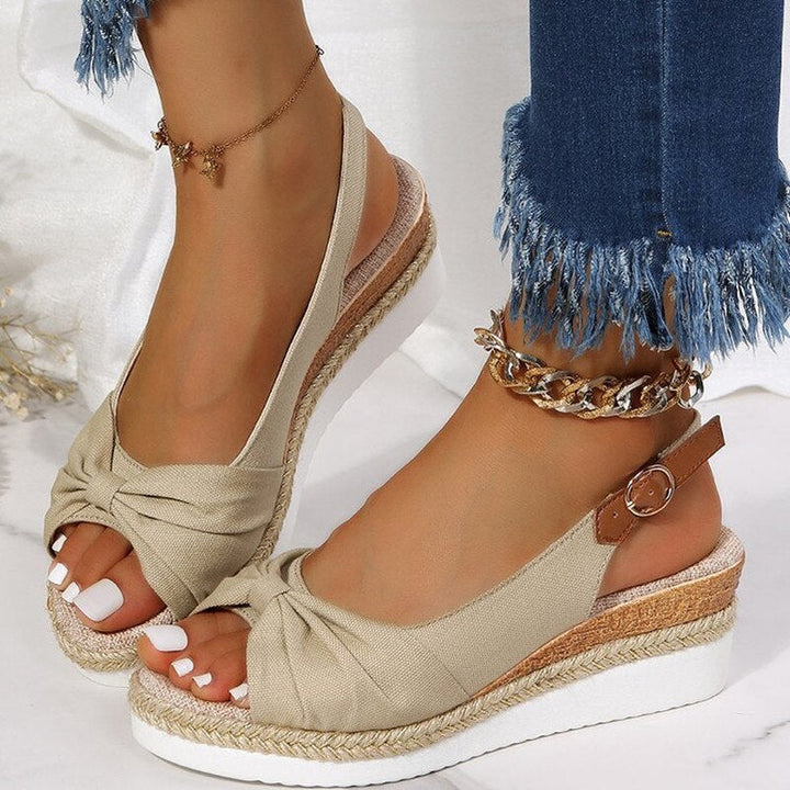 Alora | Women's Orthopedic Peep-Toe Wedges-The Yellow Prime