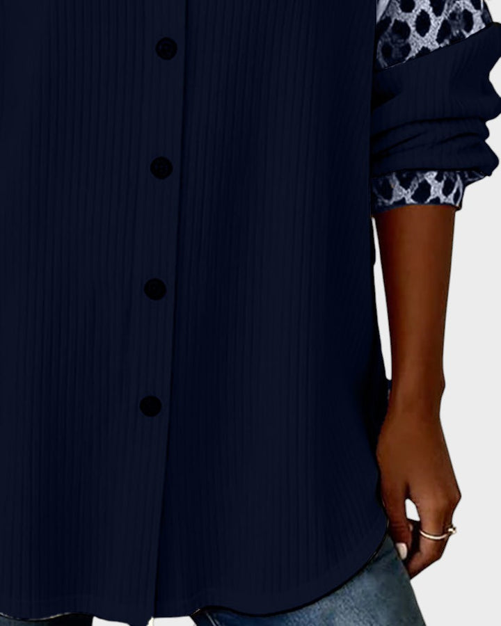 Jackie | Women's Leopard Print Button-Down Shirt-The Yellow Prime