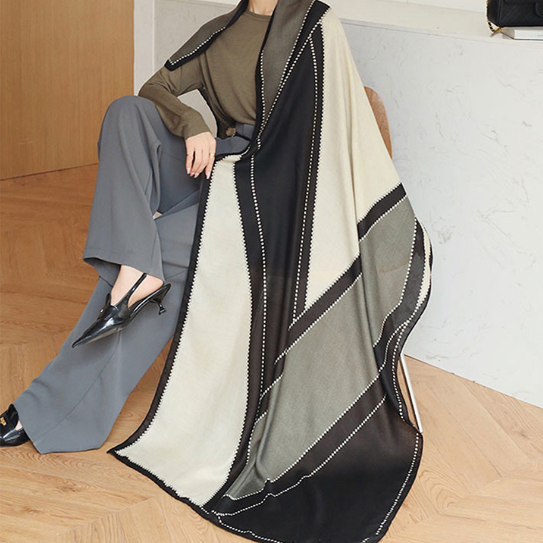 Women's Lightweight Rectangular Shawl - Cotton Viscose Fashion Accessory-The Yellow Prime
