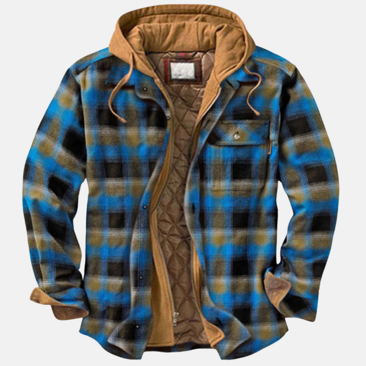 Chemise-veste matelassée en flanelle pour homme