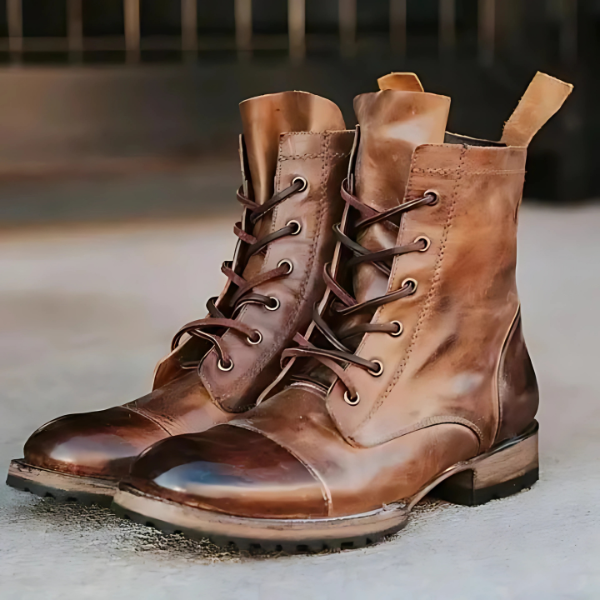 Men's Western Style Vintage Boots-The Yellow Prime