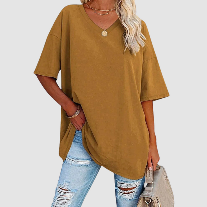 Women's Elegant V-neck T-Shirt-The Yellow Prime
