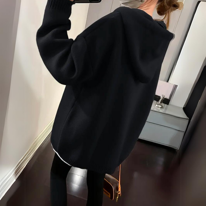 Women's Oversized Knit Hoodie - Warm and Cozy Everyday Wear-The Yellow Prime