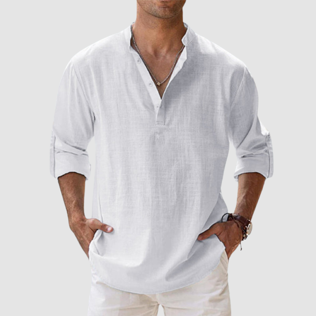 Men's Breathable Linen Shirt-The Yellow Prime