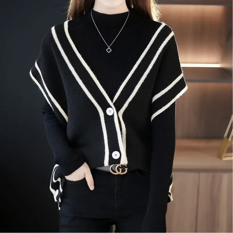 Women's V-Neck Contour Cardigan-The Yellow Prime