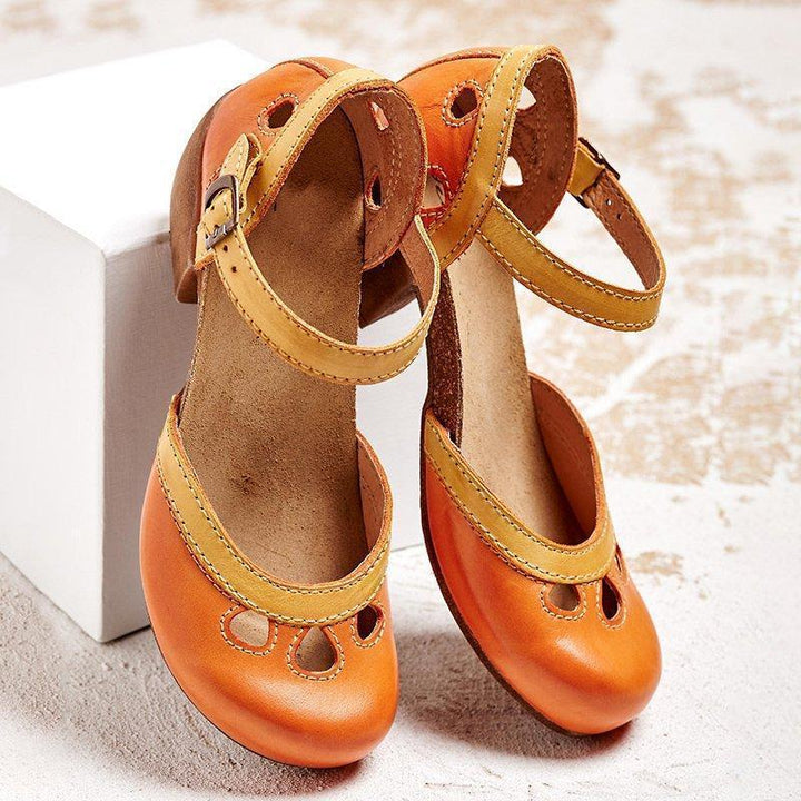 Fallon | Women's Orthopedic Low Heel Sandals-The Yellow Prime