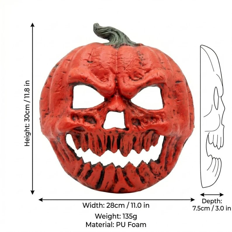 Griezelig Halloween-masker met pompoen en schedel