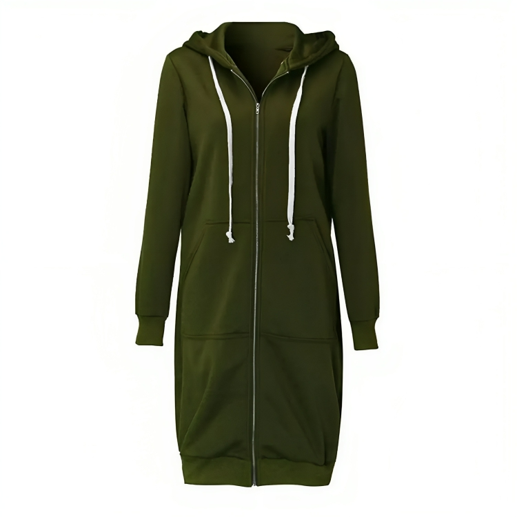 Women's Soft Long Zip Hoodie - Relaxed Fit Cotton Blend-The Yellow Prime