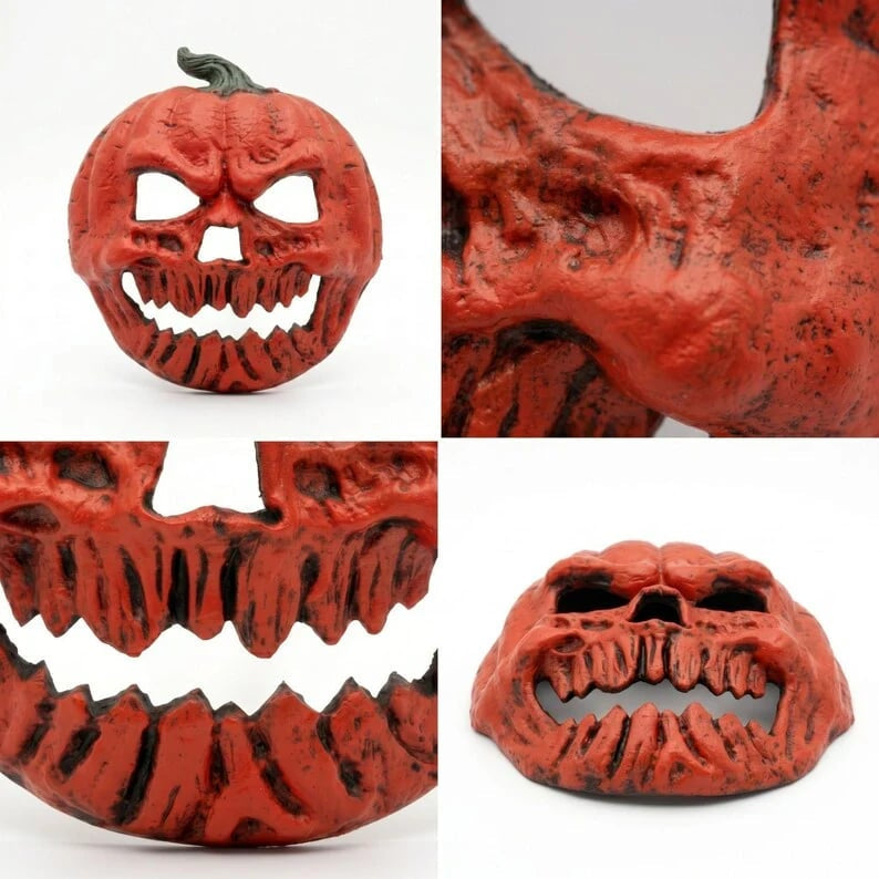 Griezelig Halloween-masker met pompoen en schedel