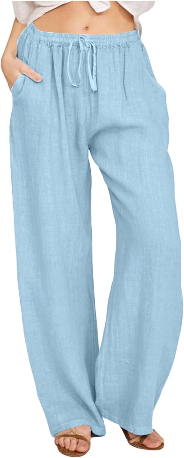 Women's Relaxed Fit Drawstring Casual Pants-The Yellow Prime
