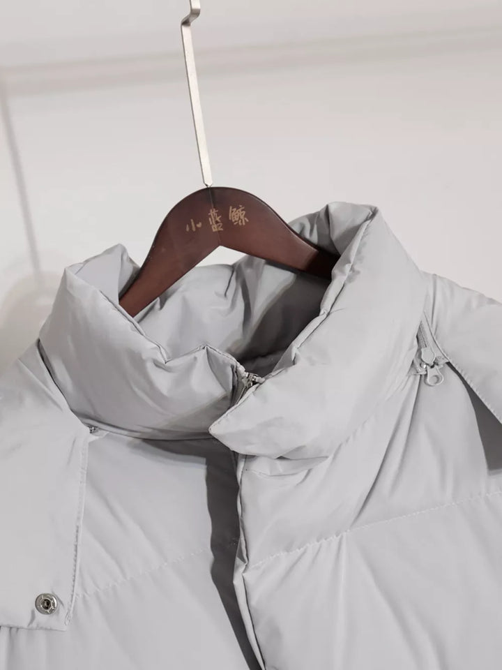 Women's Hooded Puffer Jacket with Pockets, Sizes S to L