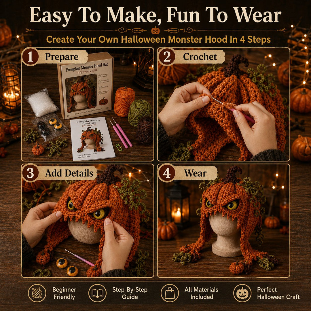 DIY-haakpakket voor een monsterkap