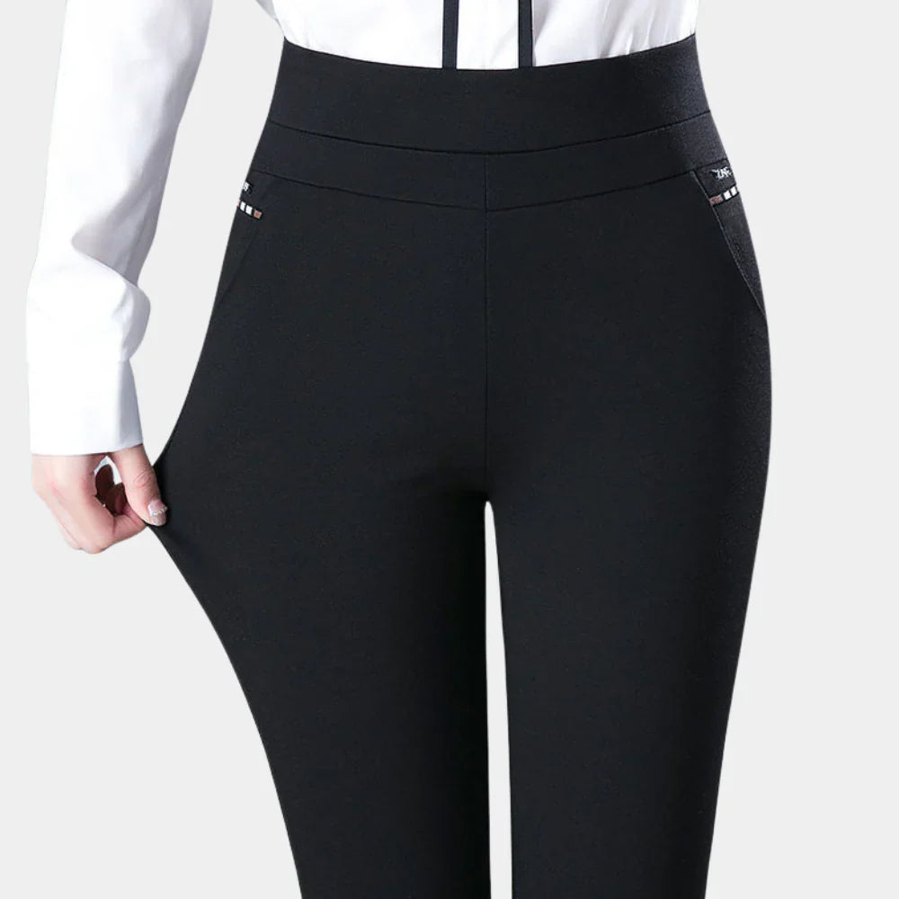 Women's High Waist Stretch Pants in Modern Style-The Yellow Prime