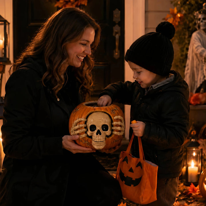 Halloween-skalgresskar til godterier for knask eller knep