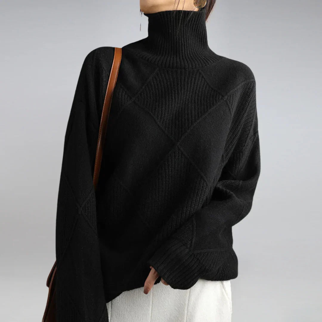 Women's Soft Knitted Turtleneck Sweater with Classic Style