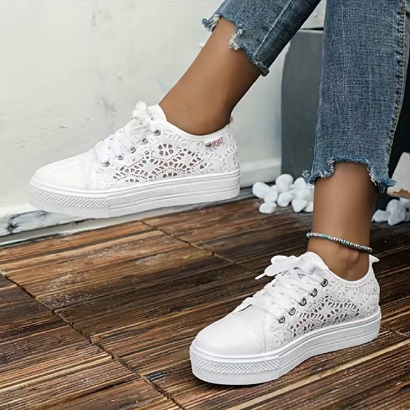 Women's Stylish and Breathable Lace Sneakers-The Yellow Prime