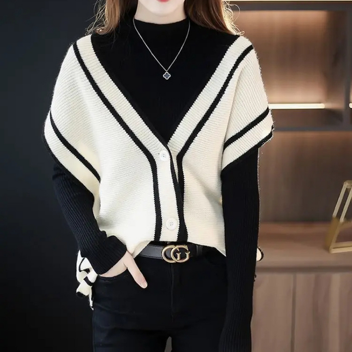 Women's V-Neck Contour Cardigan-The Yellow Prime