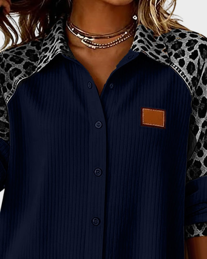 Jackie | Women's Leopard Print Button-Down Shirt-The Yellow Prime