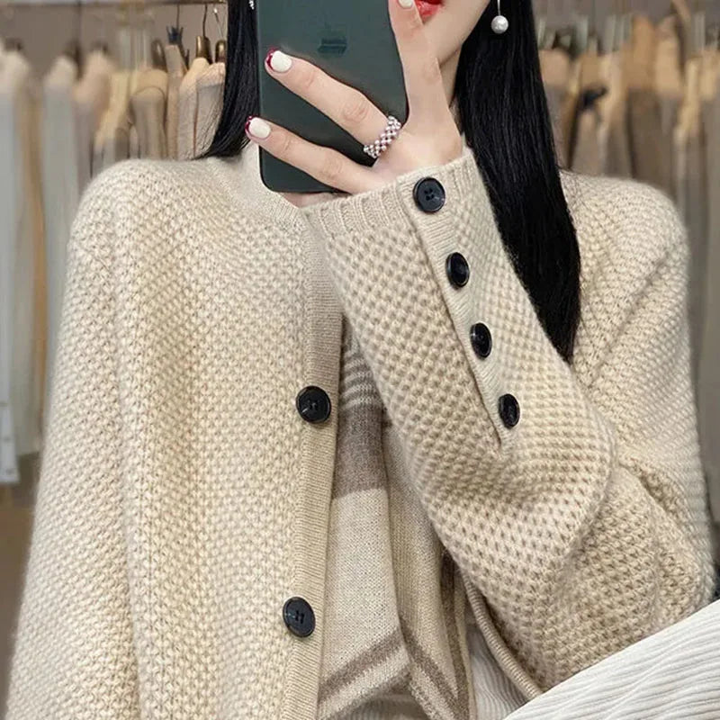 Women's Textured Knit Cardigan in Linden-The Yellow Prime